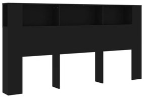 vidaXL Hoofdbordkast 200x18,5x104,5 cm zwart