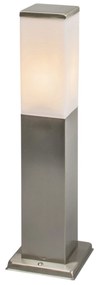 Moderne buitenlamp 45 cm staal - Malios Design, Modern E27 IP44 Buitenverlichting kubus / vierkant
