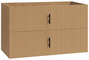 Muebles Raya onderkast ribbelfront 100cm met 2 softclose lades warm eiken