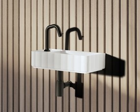 Riho Catching Waves fontein solid surface met kraangat links wit mat