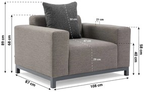 Tuinstoel textiel Grijs-antraciet De Laan Soleil