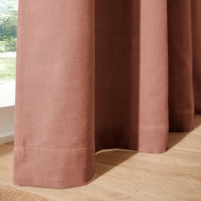 Gordijn in fluweel met aangerimpeld biesje, Velvet