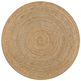 Rond vloerkleedØ300 cm in jute, handgevlochten, Hempy