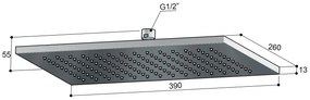 Hotbath Mate M112 hoofddouche rechthoekig 26x39cm chroom