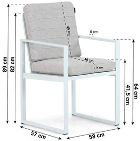 Tuinstoel Aluminium Wit Lifestyle Garden Furniture Nuno