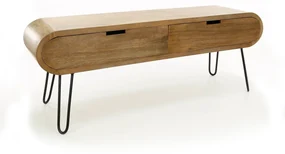 Mango Hout Tv-meubel Met Ronde Hoeken - 135x35x50cm.