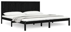 vidaXL Bedframe massief grenenhout zwart 200x200 cm