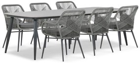 Tuinset 6 personen 240 cm Aluminium/wicker Grijs Lifestyle Garden Furniture Advance/Vienna