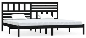 vidaXL Bedframe massief grenenhout zwart 200x200 cm