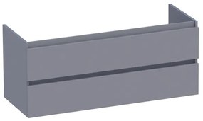 Saniclass Solution Wastafelonderkast - 120x46x50cm - 2 softclose greeploze lades - 1 sifonuitsparing - MDF - mat grijs 1796