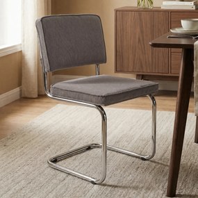 Zuiver Ridge Rib Retro Stoel Ribstof Grijs