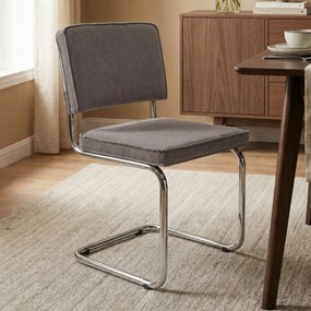 Zuiver Ridge Rib Retro Stoel Ribstof Grijs