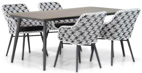 Tuinset 4 personen 180 cm Wicker Zwart Lifestyle Garden Furniture Crossway/Matale