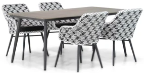 Tuinset 4 personen 180 cm Wicker Zwart Lifestyle Garden Furniture Crossway/Matale