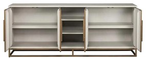 Richmond Interiors Whitebone Dressoir Wit Hout Met Messing - 225x47x91cm.