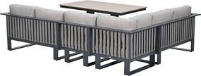 Garden Impressions Gabon - Brugge lounge dining set 5-delig - donker grijs