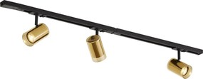 Modern railsysteem zwart met 3 spots goud 1-fase - Iconic Lloyd