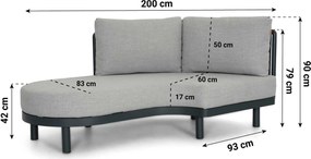 Hoek loungeset 5 personen Rope Grijs  Santika Furniture Santika