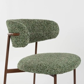 Vintage Eetkamerstoel Walnoot Groen