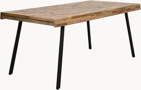 Eettafel Suri met teakhouten tafelblad, in verschillende formaten