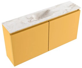 Mondiaz Ture DLux toiletmeubel 100cm ocher met wastafel frappe midden met kraangat