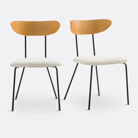 Set van 2 bouclette stoelen, Russel