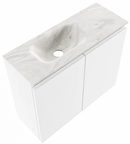 Mondiaz Ture DLux toiletmeubel 60cm talc met wastafel ostra links zonder kraangat