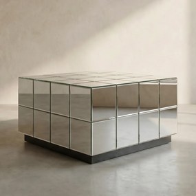 Salontafel Zilveren Tegels - 60 X 60cm.