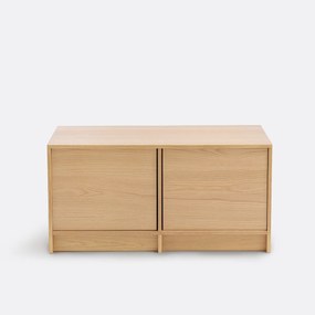 Modulaire lage buffetkast van eikenfineer, 2 Senssia deuren