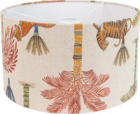 Stoffen lampenkap multicolor met dierenprint 35/35/20