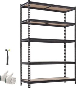 VEVOR zwaar uitgevoerde opbergkast, opbergrek met 5 planken, 1228x459x1813 mm, 907,2 kg, stalen frame, modulair en verstelbaar ontwerp voor doe-het-zelfprojecten, werkbankfunctie, flexibele opbergkast voor kelder, garage en werkplaats