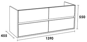 Sanituba NEXXT onderkast voor dubbele wasbak 140cm old castle