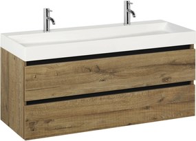 Ben Limara badmeubel incl. wastafel met 2 kraangaten 120x45x59cm sherwood – zwarte greeplijst