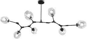 Hanglamp Zwart Glazen Bollen 7 Arms APP505-7C