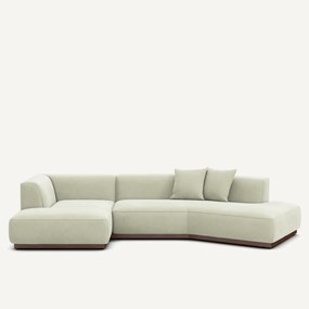 Hoekbank links open in stonewashed fluweel, JACOPO