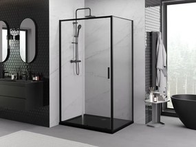 Mexen Exo-S schuifdouchecabine 120 x 90 cm, transparant, zwart - 8151-120-090-70-00