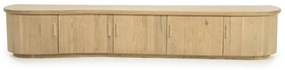 Eleonora Josh Eiken Tv-meubel Organische Vorm 240 Cm Naturel - 240x42x43cm.