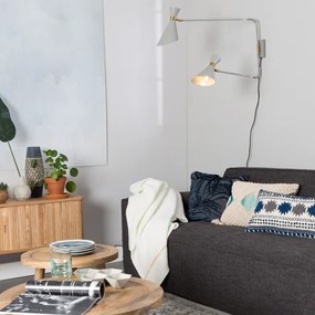 Zuiver Shady Wandlamp Grijs Met Goud