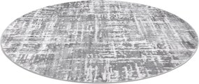 Tapijt MEFE modern  Rond ,  8722 Lijnen vintage gewreven  - Structureel,  twee poolhoogte , grijskleuring / wit