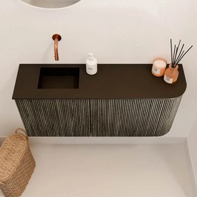 Mondiaz Joya 90cm toiletmeubel ronding rechts shadow met wastafel faye links zonder kraangat urban