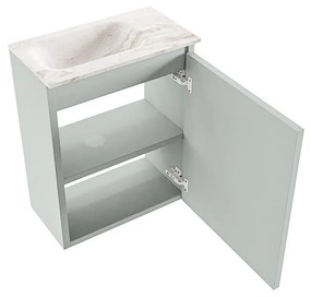 Mondiaz Ture DLux toiletmeubel 40cm greey met wastafel frappe links zonder kraangat