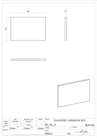 Comad Nova White wastafel toppaneel 60x40cm wit