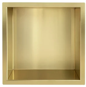 Mueller Gold inbouwnis 30x30x7cm geborsteld messing