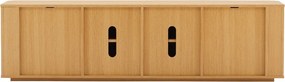 Eiken Tv-meubel Met Ronde Hoeken - 180x40x50cm.