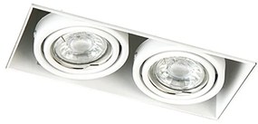 Set van 6 inbouwspots wit GU10 kantelbaar trimless 2-lichts - Oneon