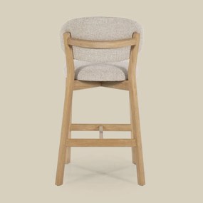 Eleonora Mikky Luxe Barstoel Eiken En Taupe Stof