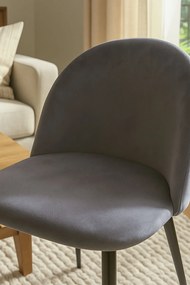 Zwarte Vint fluwelen stoel