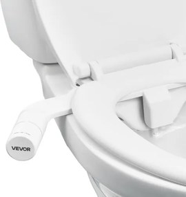VEVOR Bidet-opzetstuk voor toilet, niet-elektrisch bidet-toiletopzetstuk met uitschuifbare dubbele sproeier en instelbare koudwaterdruk. RVS-inlaat, ideaal voor billen en intiem wassen, wit