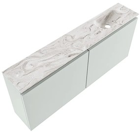 Mondiaz Ture DLux toiletmeubel 120cm greey met wastafel glace rechts zonder kraangat