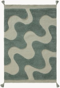 Handgeweven katoenen vloerkleed Muriel met hoog-laagstructuur